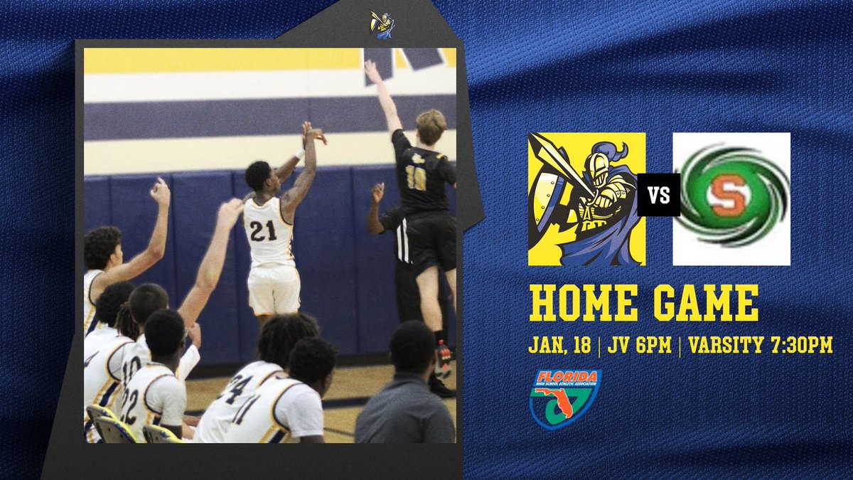 KeysGateMBB's tweet photo. DISTRICT MATCHUP! Your Knights host the SASH Hurricanes in what’s certain to be a high intensity, very exciting battle🔥 Come out and support your Knights❗️
5$ entry at the door, students get in free with their ID
#SecureTheGate 
#UknightedWeStand⚔️ 
#KeysGateNation https://t.co/qZ5UBjz8Gn
