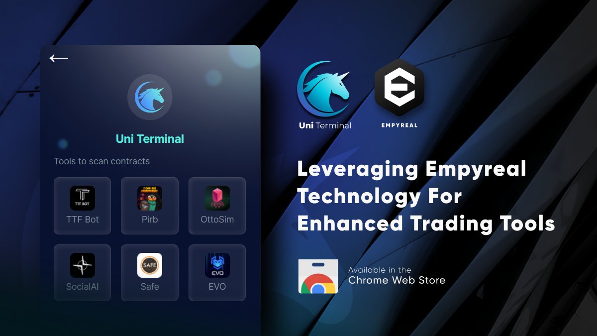 🌟 Spotlight on the Uni Terminal partnership with <a href="/EmpyrealSDK/">Empyreal</a>! 🌐

Uni Terminal leverages Empyreal's tech for enhanced crypto trading. Get actionable insights with our advanced dashboards and in-depth analytics. Keep your eyes peeled for sophisticated Bitcoin integrations,
