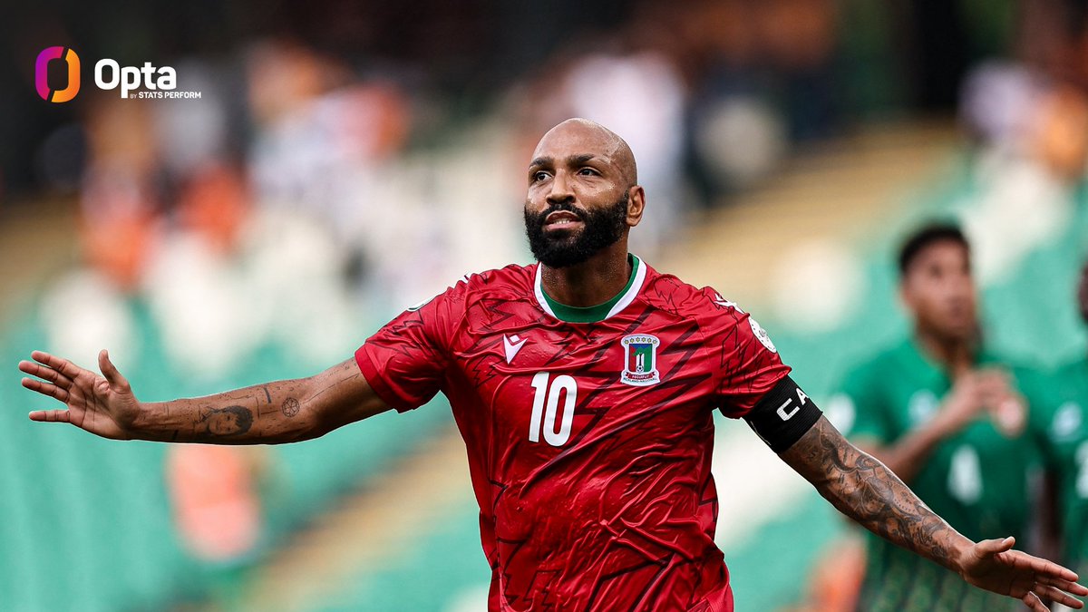 34 - At 34 years 110 days old, Equatorial Guinea’s Emilio Nsue is the oldest goal scorer at the @caf_online AFCON since Ima Andriatsima (35y 34D) scored for Madagascar against DR Congo in July 2019. Evergreen. #TotalEnergiesAFCON2023