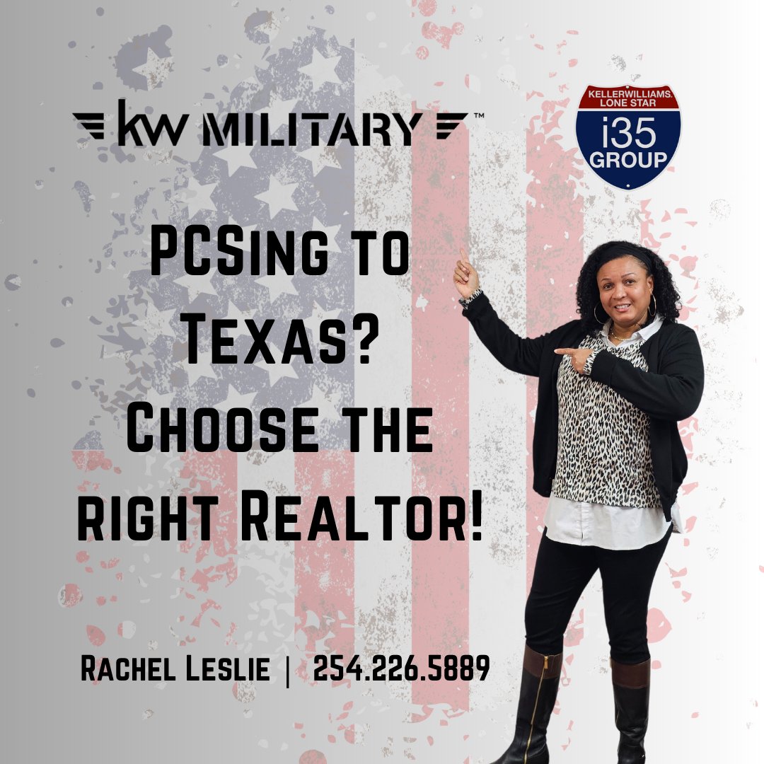 📱Call or text Rachel Leslie today at 254.226.5889 to help you find a home in Texas! 
#pcs #militarymove #military #kwagents #thursday #veteran #realestate #realestateagent #realestateagency #realtorlife #kwrealty #centraltexas #movetotexas #fortcavazos #localrealtor #i35group