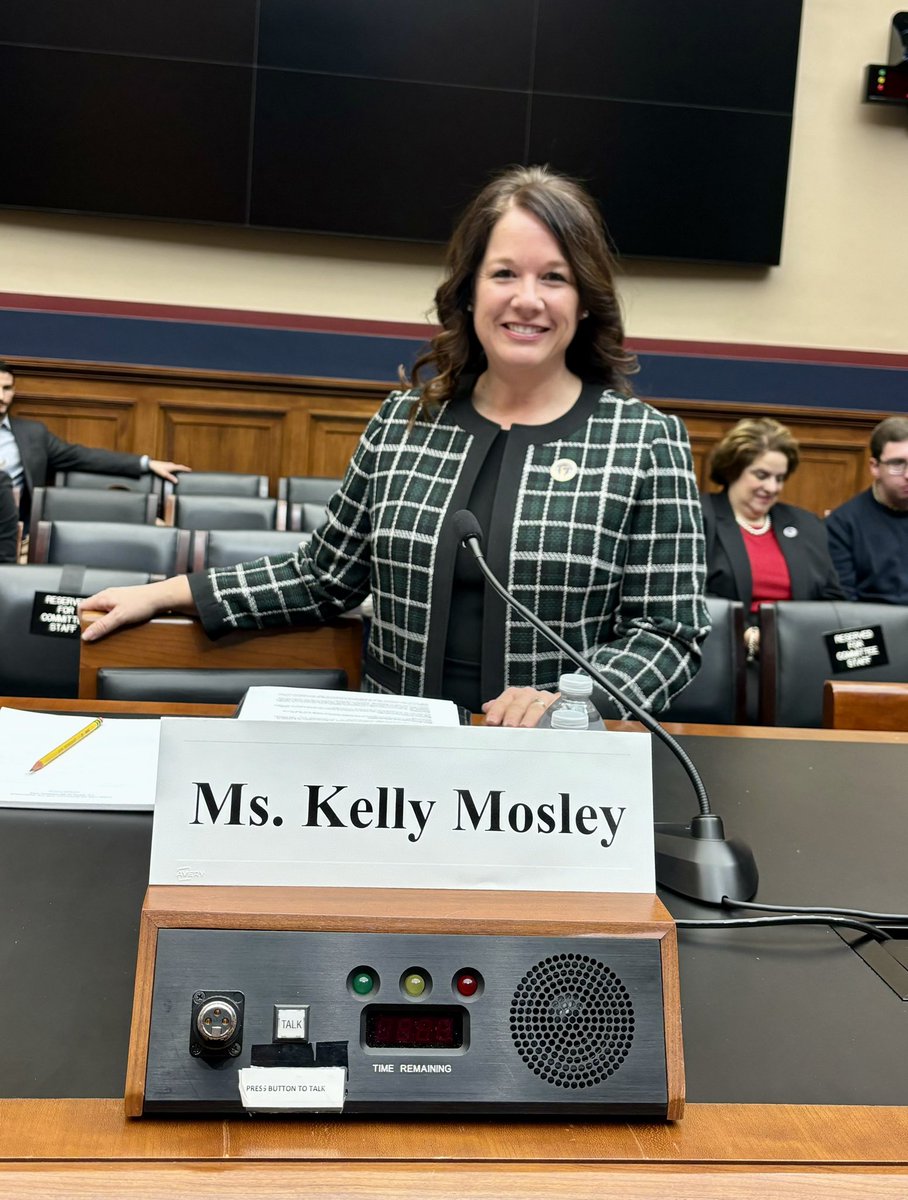 Hearing on CTE in K-12 education starts now! Kelly Mosley, a witness we’re so excited to hear from, is ready!