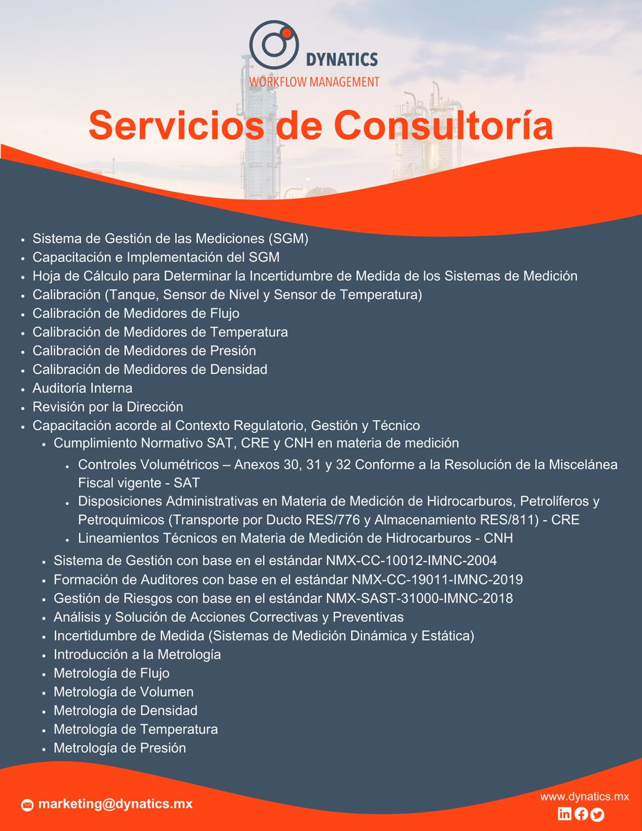 dynaticsMx's tweet photo. En Dynatics, nos distinguimos por brindar soluciones integrales a todos nuestros clientes, garantizando una efectiva implementación de su #SGM y el #CumplimientoNormativo que les aplique.

¡Conócenos!

#SistemaDeGestionDeMedicion #ISO10012 #SAT #Anexo30 #OilAndGas #Hidrocarburos https://t.co/CdSoSeS2Py