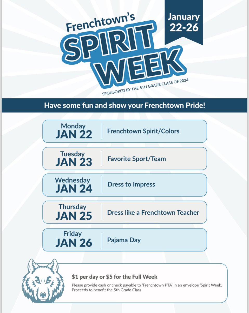 FrenchtownElem's tweet photo. Let’s see your school spirit Frenchtown 💙 https://t.co/ASXiwOIZNQ