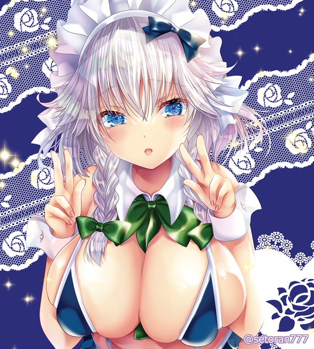 #あなたのデカパイ作品を見せてください 
咲夜さんも大きめ💚💙 