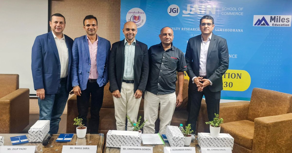 fincurious_in's tweet image. Fincurious is bringing a paradigm shift in the finance upskilling space.

Our cofounder Rahul Saria shared his thoughts on &apos;Driving Innovation for India: 2030&apos; at the National level conference by Jain (Deemed-to-be University) and Miles Education at Bengaluru. 
#edtech #skilltech