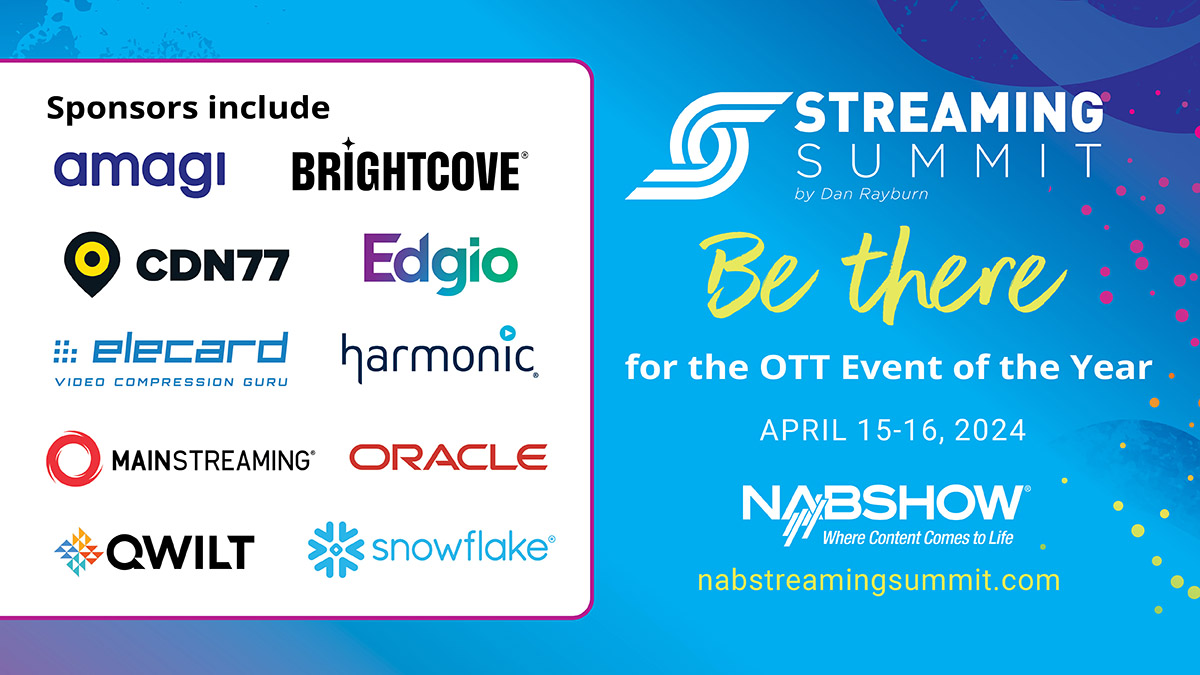 Content programming and speaker selection are well underway for the #StreamingSummit at the @NABShow. If you want to be involved, now is the time to reach out to me. I’m pleased to announce our first group of sponsors for the event, with more to come! nabstreamingsummit.com