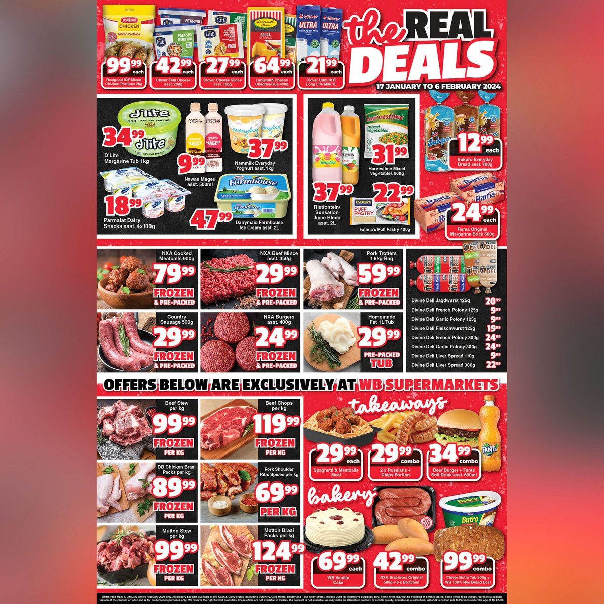 AD | Wave goodbye to Januworry with The Real Deals at WB!  Drive into discounts today at any WB Supermarket or Express Grocery Store Special offers valid from 17 January until 06 February 2024. Visit buff.ly/3lHBtka #WB #WoermannBrock #WBExpress #Specials #TheRealDeals