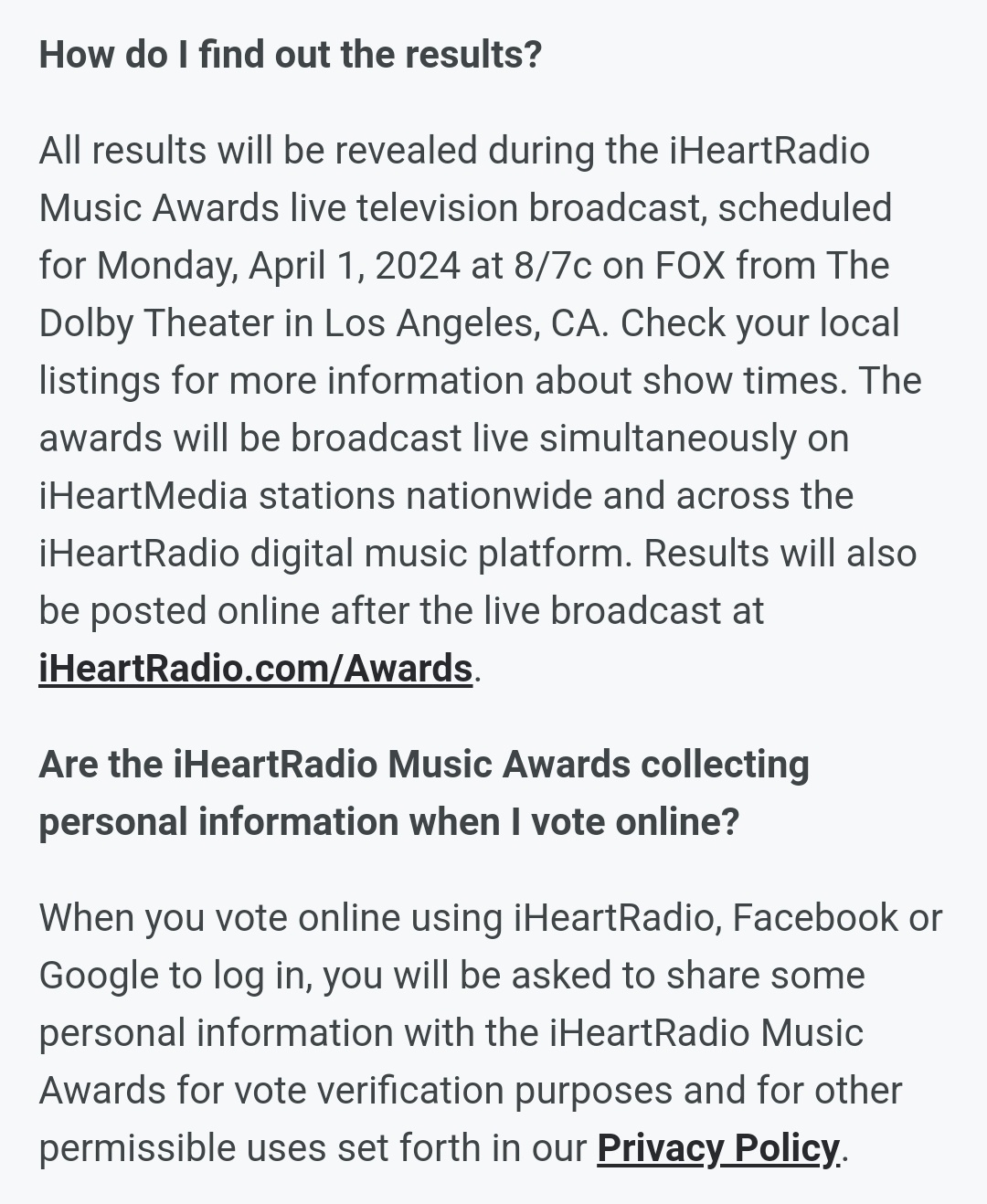 Iheartradio Music Awards 2025 Vote Login