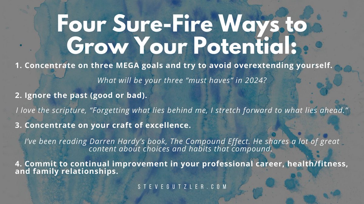 SteveGutzler's tweet image. Unlock Your Potential in 2024 with these Four Sure-Fire Strategies! 🔓💪

Elevate your journey to personal and professional growth. Ready to thrive? Check out the game-changing tips now!

#PotentialUnleashed #2024Goals #PersonalDevelopment #SuccessStrategies