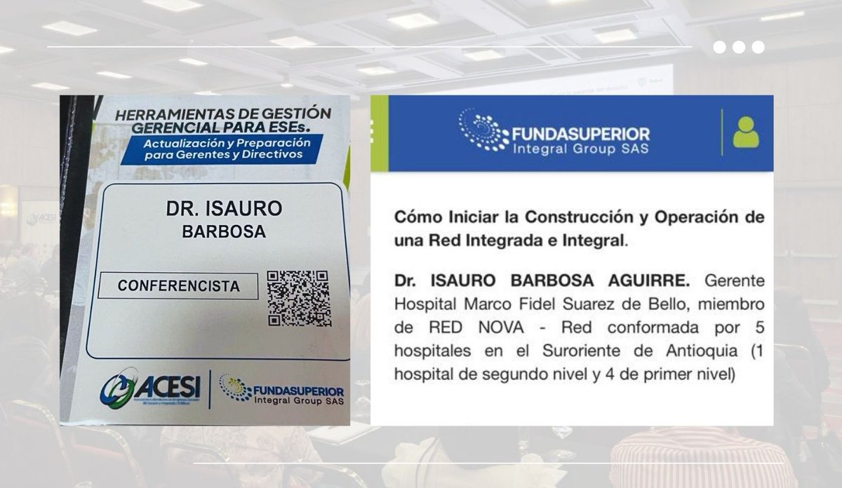 isaurobar's tweet photo. #AEstaHora | Inicia en Bogotá el Seminario Taller Herramientas de gestión gerencial para ESE, un espacio para abordar aprendizajes de la gestión pública en salud.

✅Mañana hablaremos sobre nuestra experiencia con la implementación de la Red NOVA en el departamento de Antioquia. https://t.co/btW3Tttr5B