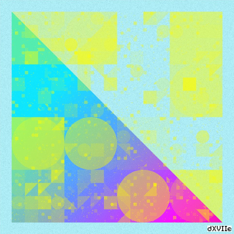 david_d17e's tweet photo. Genuary 02. No palettes. (credit: Luis Fraguada)

interactive version &amp; more at https://t.co/VnCvjjXJyc

#genuary #genuary2024 #genuary1
#mathart #codeart #creativecoding
#creativecodeart #proceduralart
#processing #paperjs #svelte https://t.co/XPkgWtNwCy