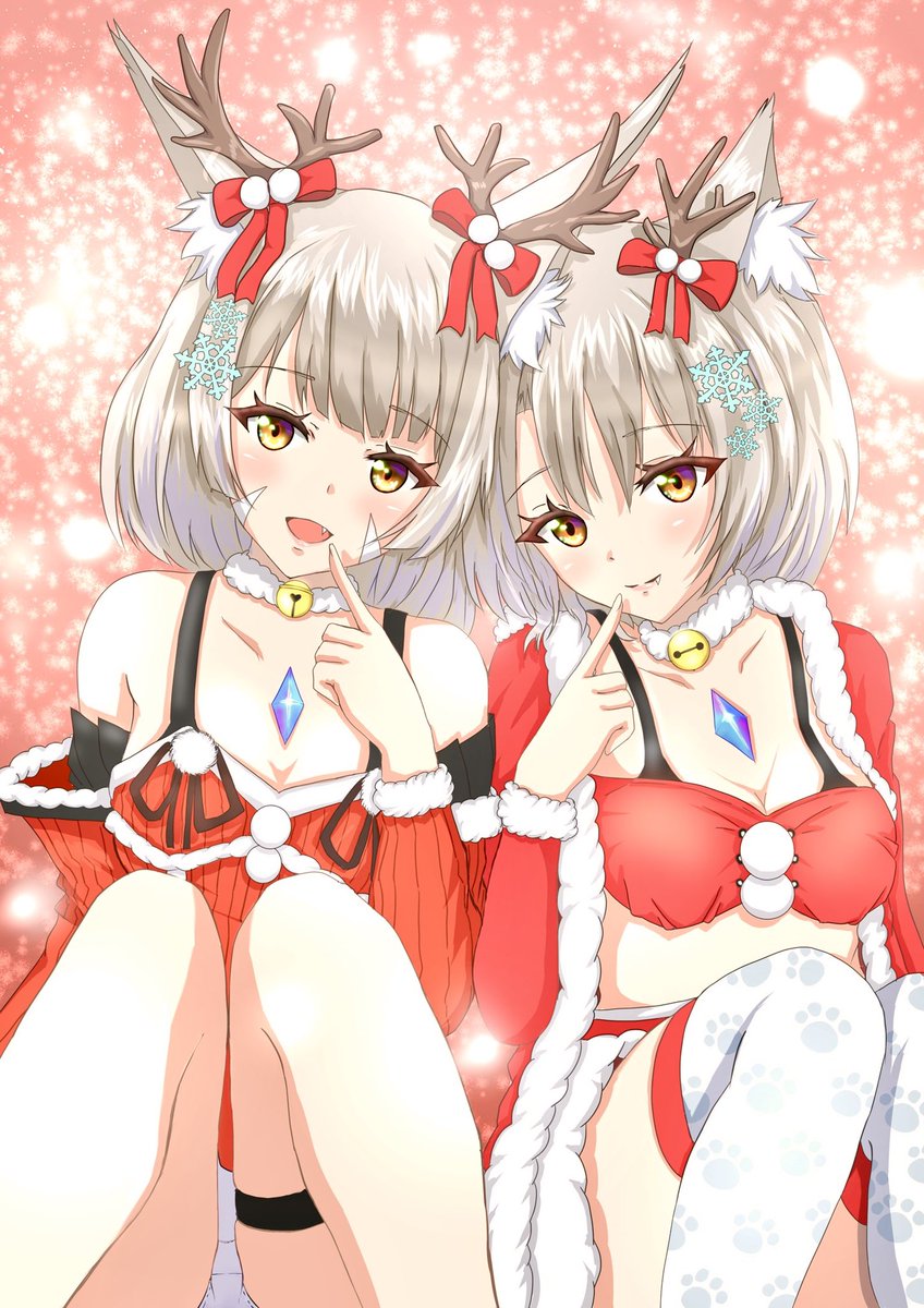 yato_Xenoblade's tweet photo. #何だっていい過去作品を掲載するチャンスだ

クリスマス ニアちゃんミオちゃん😊
(色調整ver) https://t.co/8OdEz6VKur