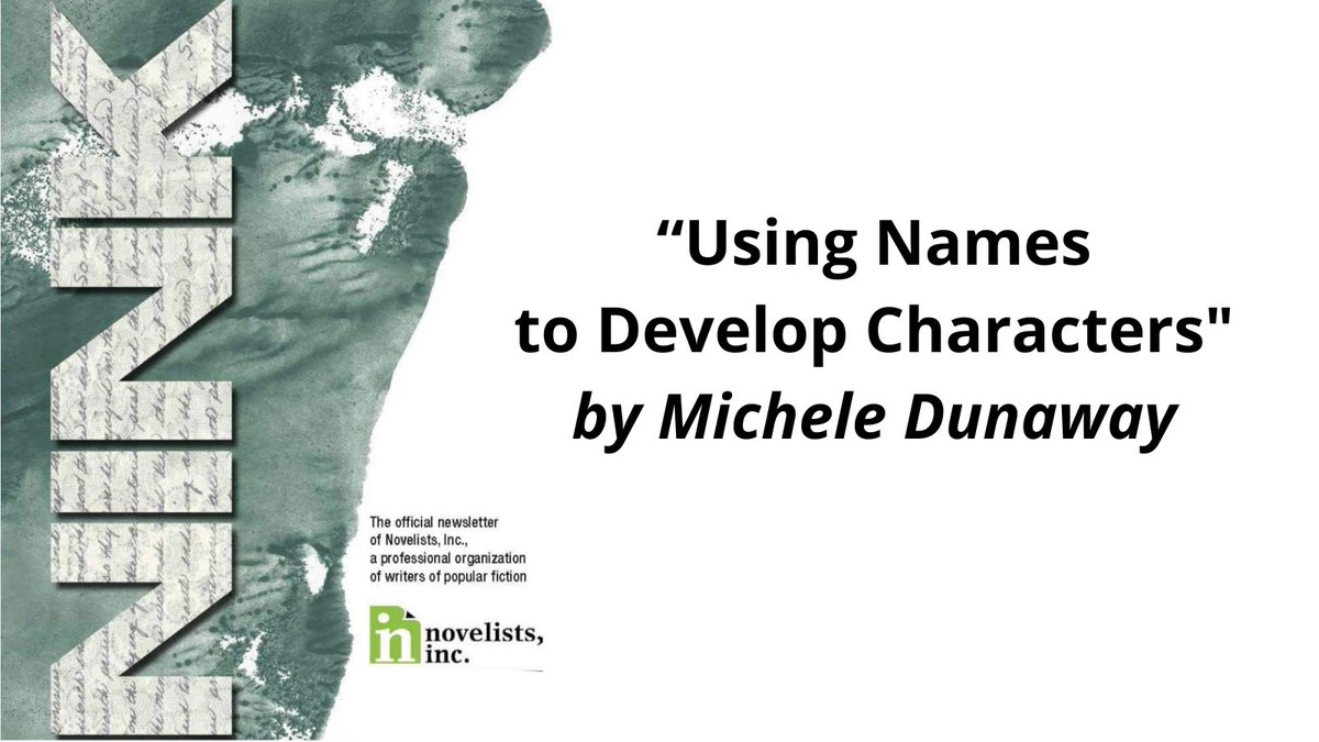 Throwback to this gem from the #NINK blog: "Using Names to Develop Characters" by Michele Dunaway
ninc.com/nink-using-nam…

#NinkKnowledge #writerslife #writers #author #NINC #NINCauthor #writing #amwriting #writingtips #amediting #writingcommunity