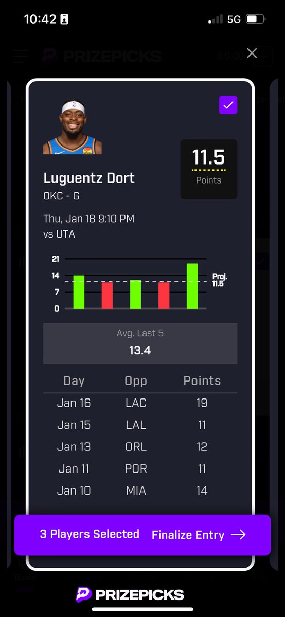 32glee_'s tweet photo. POTD LU DORT O11.5 points 2/2 let’s go 3/3 #PrizePick #underdog #NBA #PlayerPropBets https://t.co/G5G4FkGmH7