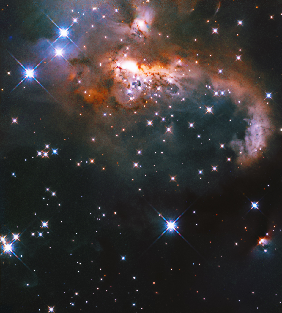 NASAHubble's tweet photo. Happy #SnowmanDay! ☃️

Do you see the "snowman" in this Hubble image, near the top? This beautiful nebula is about 6,000 light-years away.

Learn more about the Snowman Nebula: https://t.co/HNhFd4RpDO https://t.co/dh3Mm5heEm
