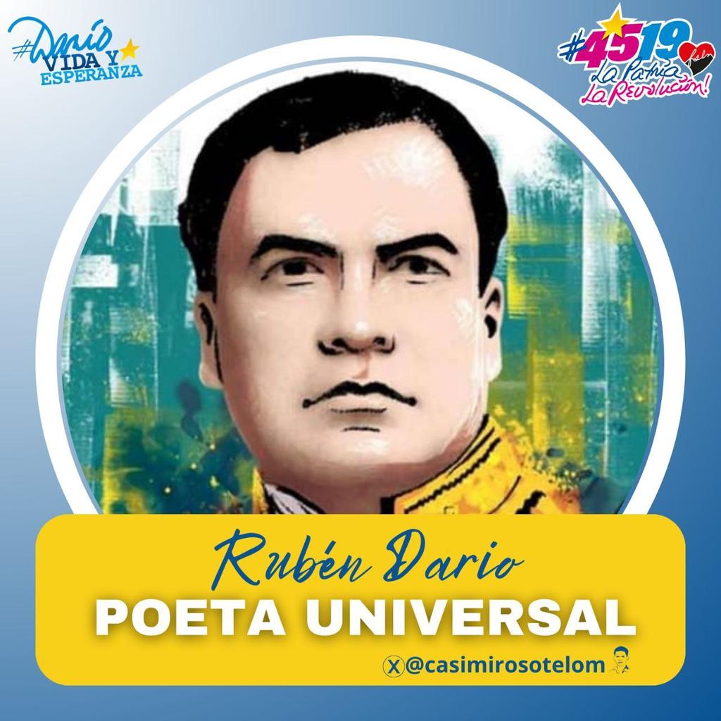 #DaríoVidayEsperanza
Me siento 100 % orgullosa de ser Nicaragüense y aun más Leonesa tierra de nuestro gran poeta Universal Ruben Dario.