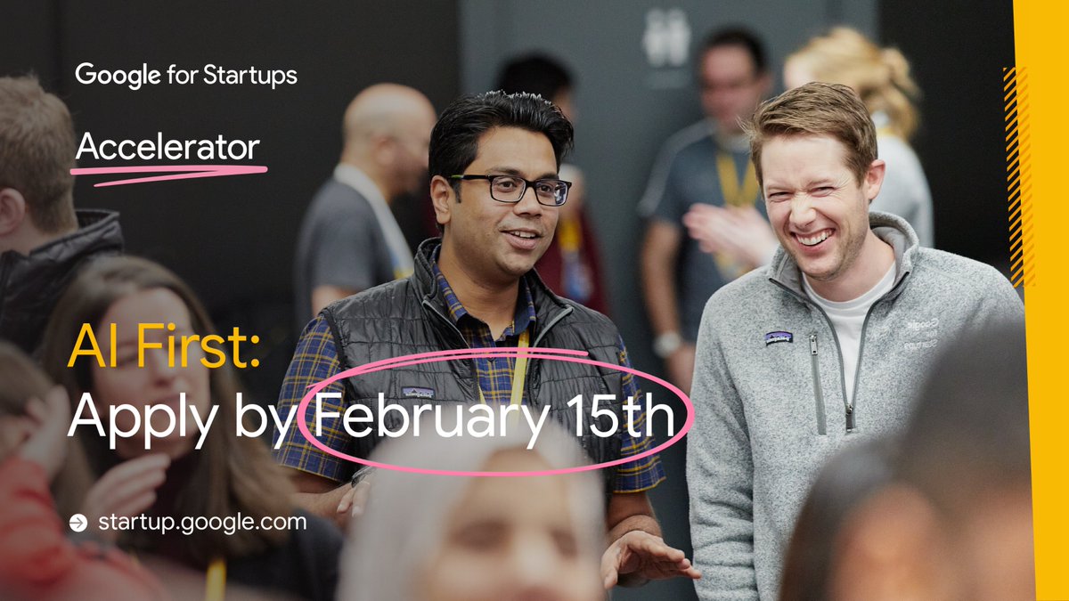 📢 Calling all Canadian startups! 📢 🇨🇦 We're launching a brand new <a href="/GoogleStartups/">Google for Startups</a> Accelerator cohort with a focus on AI. Learn more and apply by February 15. 👉 goo.gle/na-ai-first