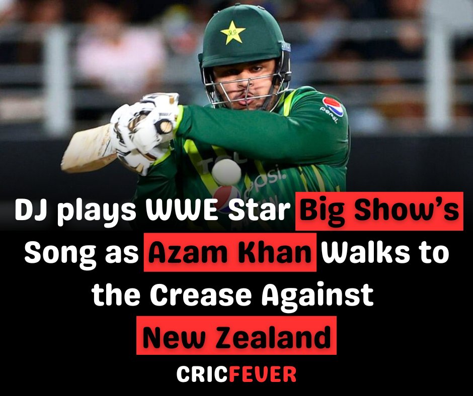 CricFever975138's tweet photo. In the recent Pakistan vs. New Zealand 3rd T20I, Azam Khan walked in to WWE wrestler Big Show's theme music, causing a stir on social media. Despite criticism, Azam fell short again, scoring only 10 runs.
#AzamKhan #newzealand #pcbuild #against #crease #WWE #bigshow #song https://t.co/7sixzqKbVq
