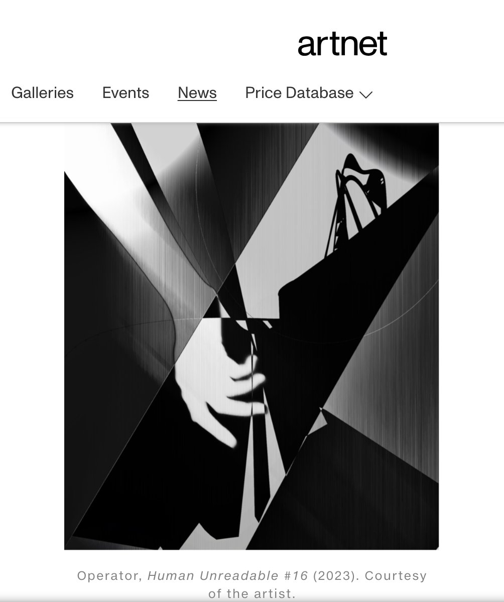 Thank you <a href="/curatingthings/">Jiayin 耳東佳音</a> / <a href="/artnet/">Artnet</a> for including Human Unreadable in this stellar list of "the most interesting digital art experiments of 2023" ! 

"This collection focuses on the body, inviting chaos and vulnerability, and revealing transparent layers that illuminate human