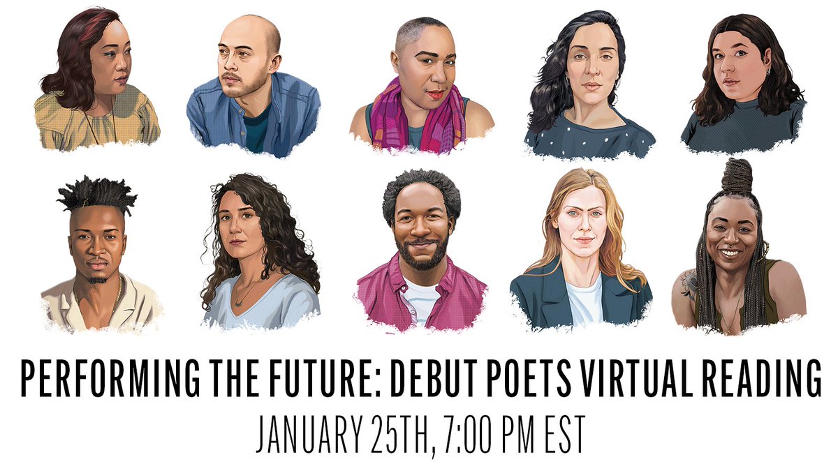 Join us a week from today, on January 25, at 7:00PM EST for a celebration of the ten debut poets featured in “Performing the Future: Our Nineteenth Annual Look at Debut Poets.” For more details, and to RSVP, visit: at.pw.org/DebutPoetsEven…