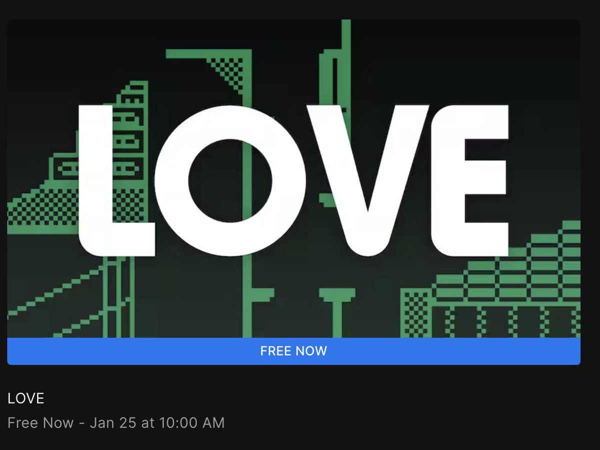 LOVE is free on Epic Games Store bit.ly/48wVwHI