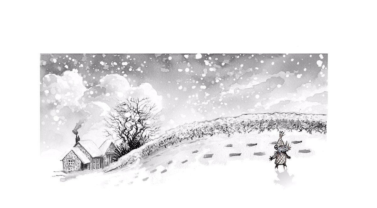 APCooperart's tweet photo. Footprints in the snow #illusrtationartist #kidlitart #picturebooks https://t.co/uIKIUo2M53