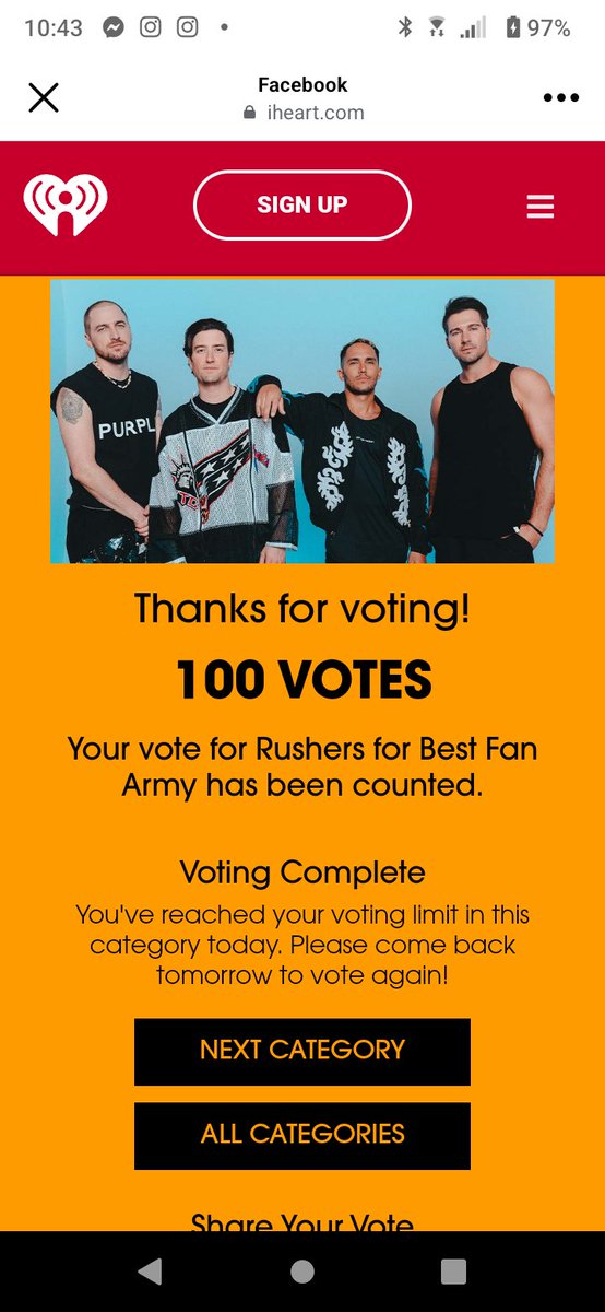 I voted for @bigtimerush  @jamesmaslow  @TheCarlosPena  @1LoganHenderson @HeffronDrive  for the Best Fan Army 
#BestFanArmy #iHeartAwards