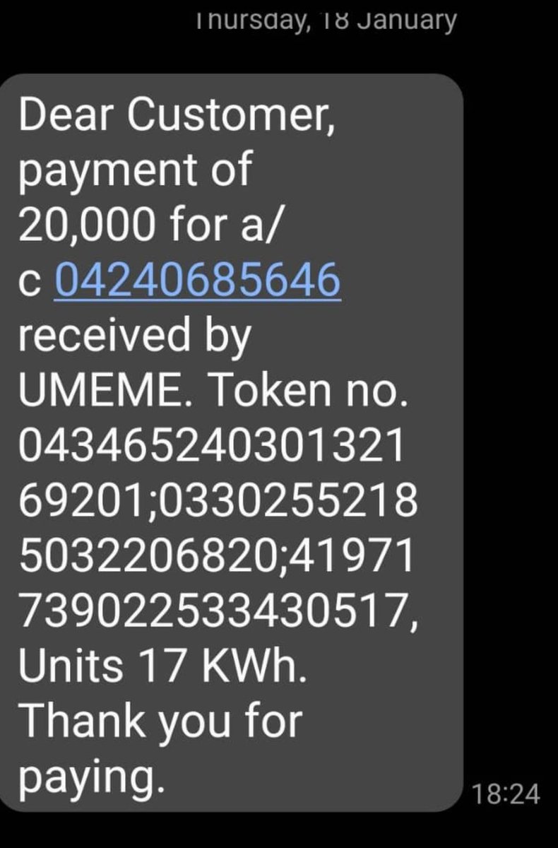oma16661's tweet photo. @UmemeLtd Hello, received an usual token that won't load,kindly assist @UmemeAtService @UmemeLtd https://t.co/uFQkW60Y5c