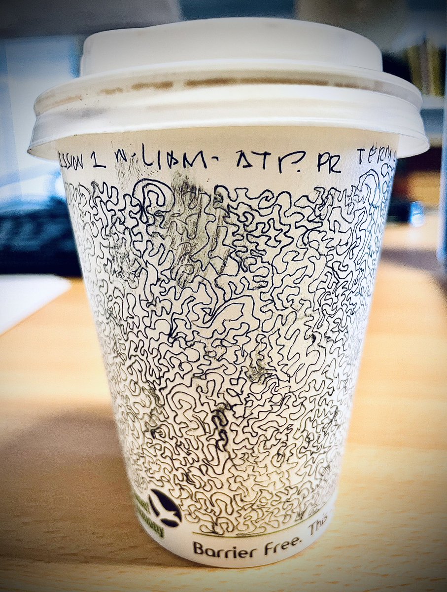 LiamJarvis's tweet photo. Inspiring morning with @CSSDLondon #MAATP students; we grappled with the slipperiness of research terms &amp; the challenge of where to start when designing Practice Research? (a student kindly transformed my coffee cup into an artwork as a token of my 1st taught class at Central) https://t.co/k0VQAZGoxr