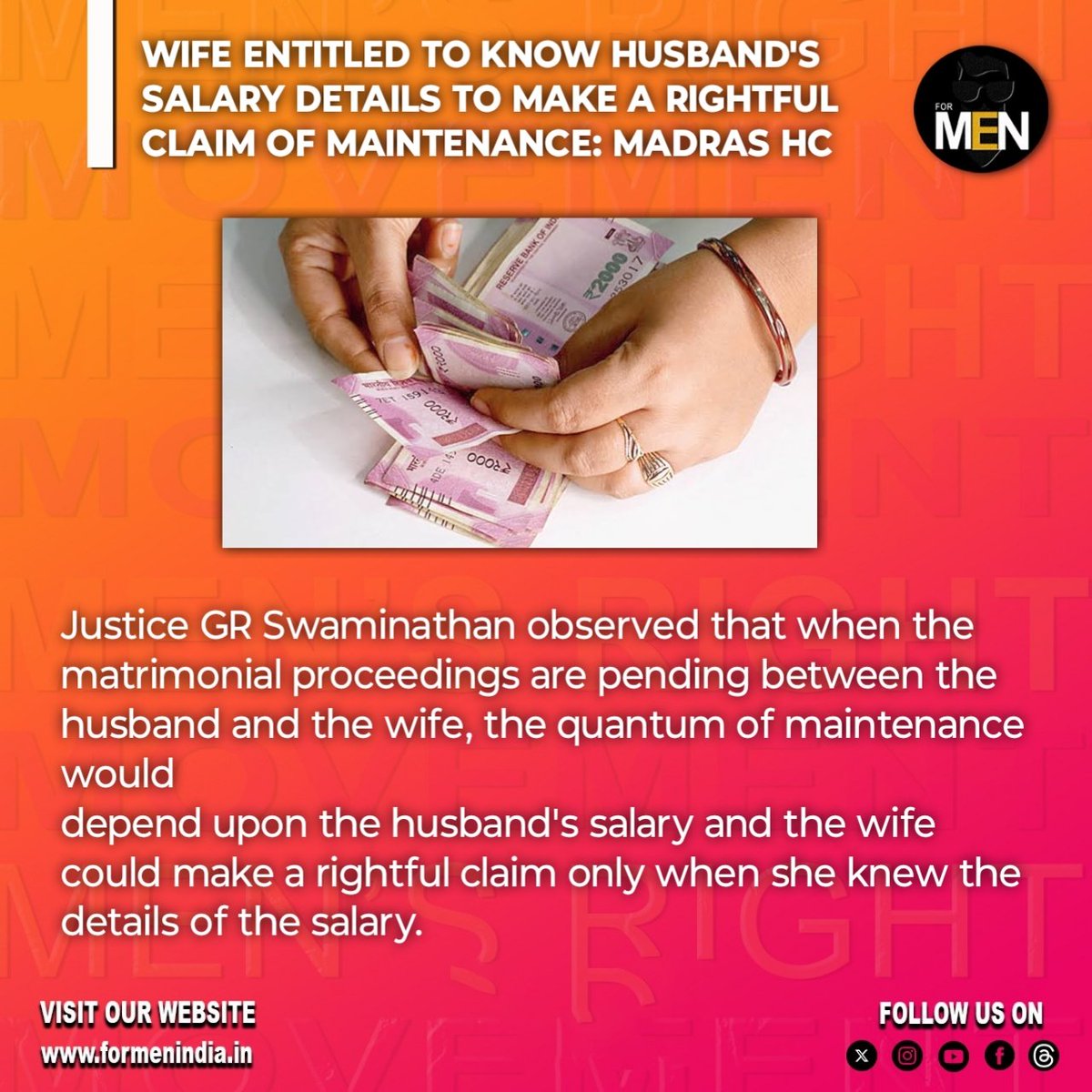 Why are judges even allowing maintenance to women who are well educated, young & capable of earning?? 

#formenindia #mentoo #men #marriage #divorce #law #indianlaw #parliament #constitution