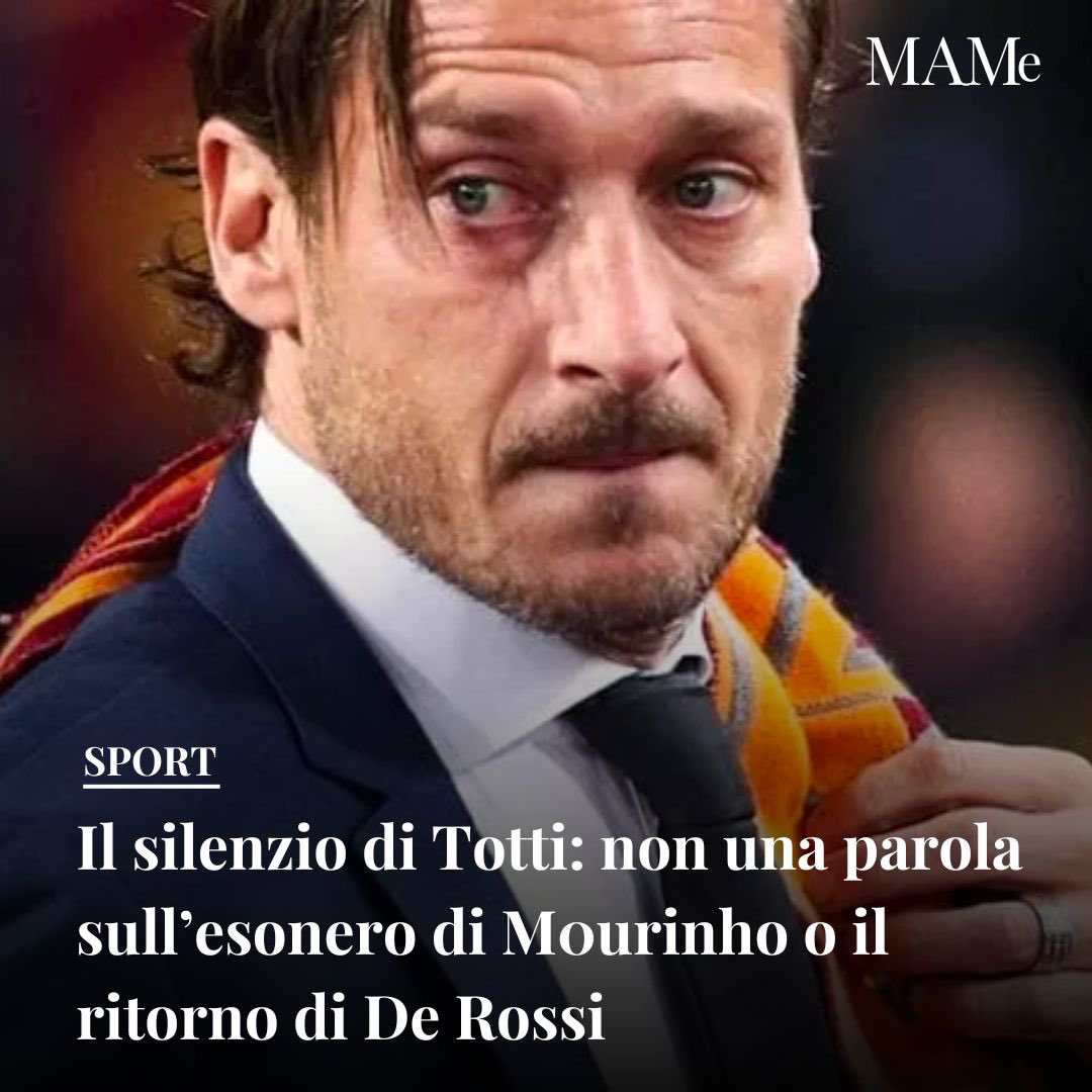 Nell’enorme attenzione mediatica che c’è attorno alla #roma in questi giorni c’è una voce che manca. Quella dell’ex capitano #francescototti che non ha voluto commentare pubblicamente né l’esonero di #josemourinho, né il ritorno in giallorosso dell’amico #danielederossi.

#calcio