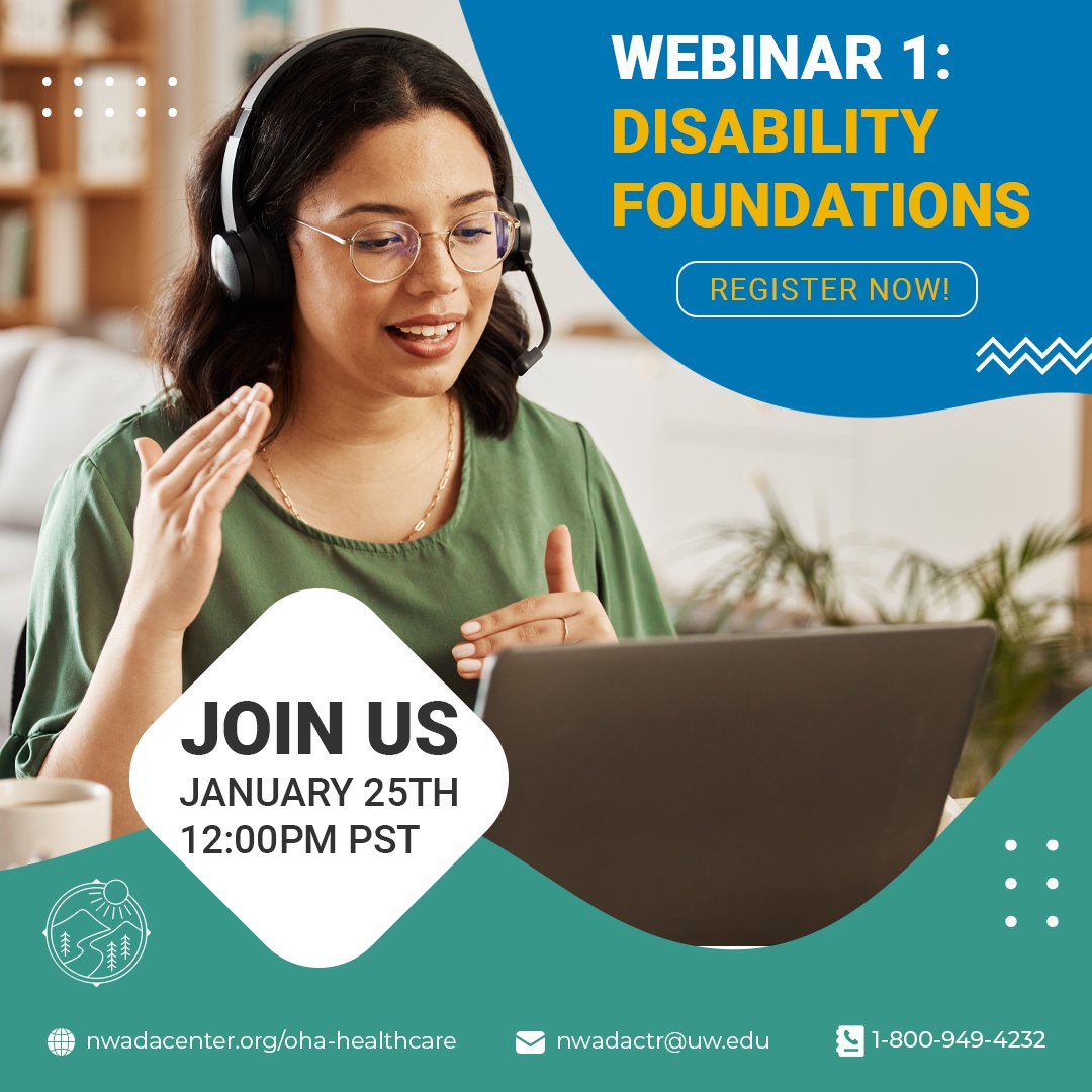 Join us for an eye-opening journey into #DisabilityFoundations: Jan. 25 at 12pm PST! This FREE webinar explores legal, political &amp; cultural dimensions of disability identity, #activism, language, and #HealthcareBias.
Register: ow.ly/vpmf50QnCM6. Questions: nwadactr@uw.edu.