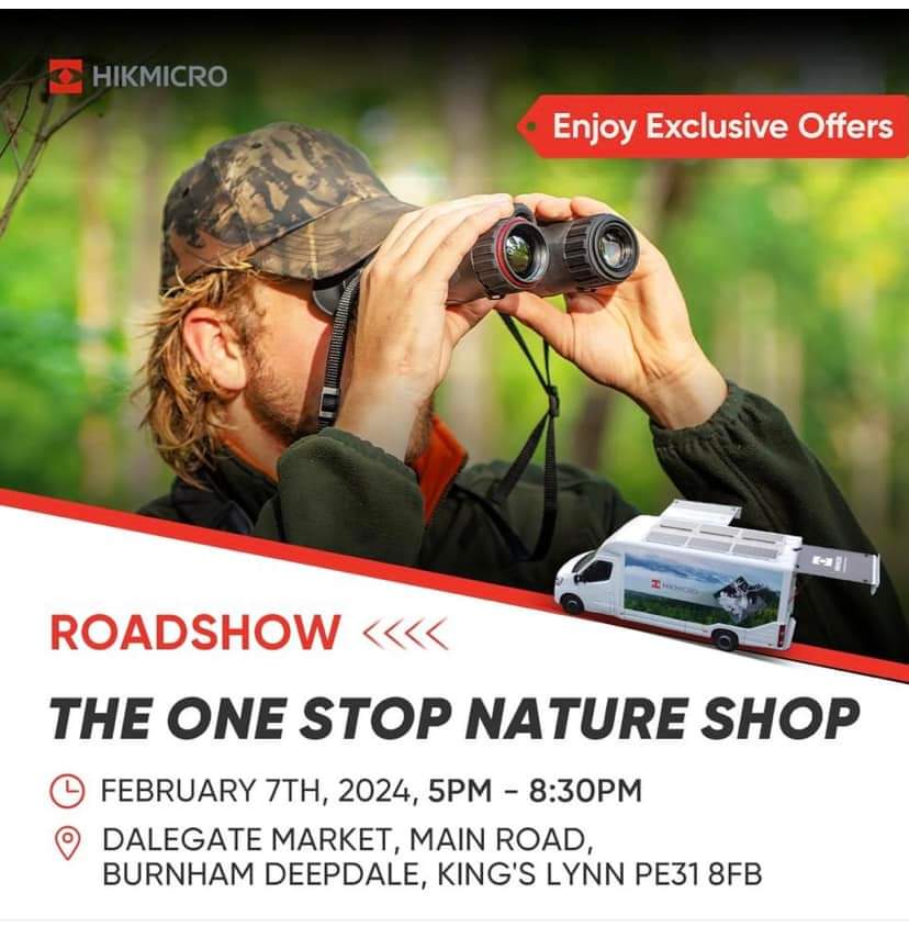 Would you like to see how a thermal imaging device can improve your wildlife watching? Visit us on 7th February for the HIK Micro Roadshow. 

• Exclusive deals 
• Guided walk 
• Expert advice 

<a href="/DalegateMarket/">Dalegate Market | Shopping & Café</a>
<a href="/BirdWatchingMag/">Bird Watching</a>
<a href="/NNorfolkLiving/">North Norfolk Living</a>