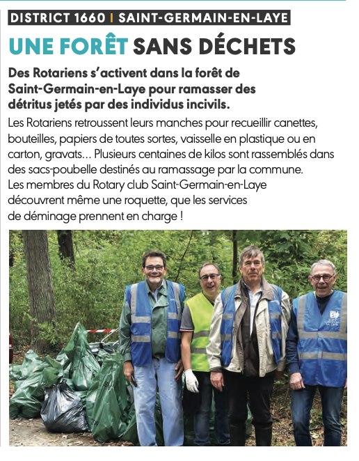 rotarymagfr's tweet photo. UNE FORÊT SANS DÉCHETS 

Des Rotariens s'activent dans la forêt de Saint-Germain-en-Laye pour ramasser des détritus jetés par des individus incivils. 

#rotary #rotaryinternational #protectiondel'environnement
@rotarydistrict1660 https://t.co/vL5RlPxbvU