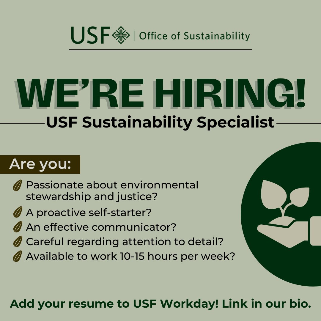 Must be a current USF student to apply. Send in your resume today! 👉usfca.wd5.myworkdayjobs.com/en-US/USF_Stud…
