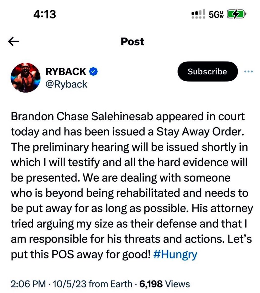 JordinGarciaSW's tweet image. @RyBack so what time is court today.. aren’t you *SUPPOSE* to be testifying *TODAY^ against your *Alleged* stalker Chase.. so what’s the story.. you can’t of *Forgotten* about the whopper of a LIE you told on October 5, 2023 could you🤥 WHAT HAPPENED TO CHASE🤥#LieBack