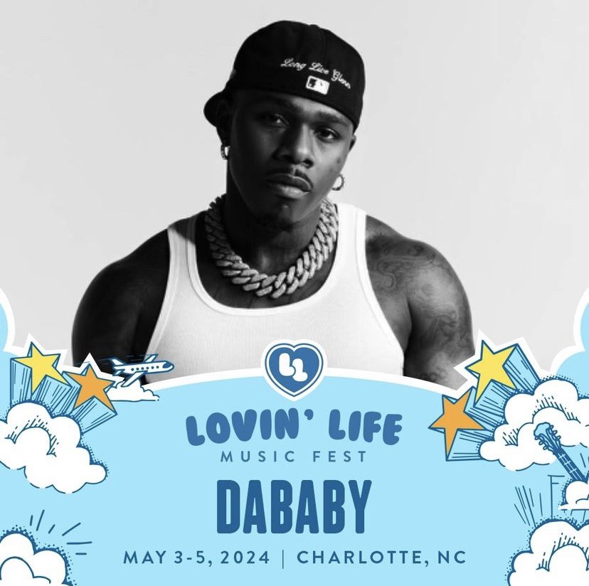 iamjustinreid's tweet image. The #LovinLifeMusicFest has just released a new batch of artists for this years fest! Please welcome, Grammy Nominated and Charlotte native @DaBabyDaBaby who will be blazing the stage! Alongside the acclaimed British band @TheStruts &amp;amp; many more 💨