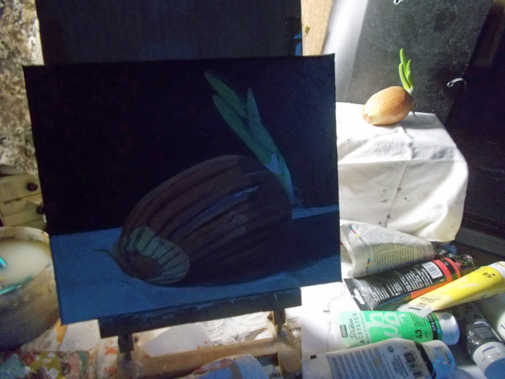 Aujourd'hui je me suis enfin remise à la peinture acrylique ! 👩‍🎨
À présent il fait presque nuit alors je continuerai demain.