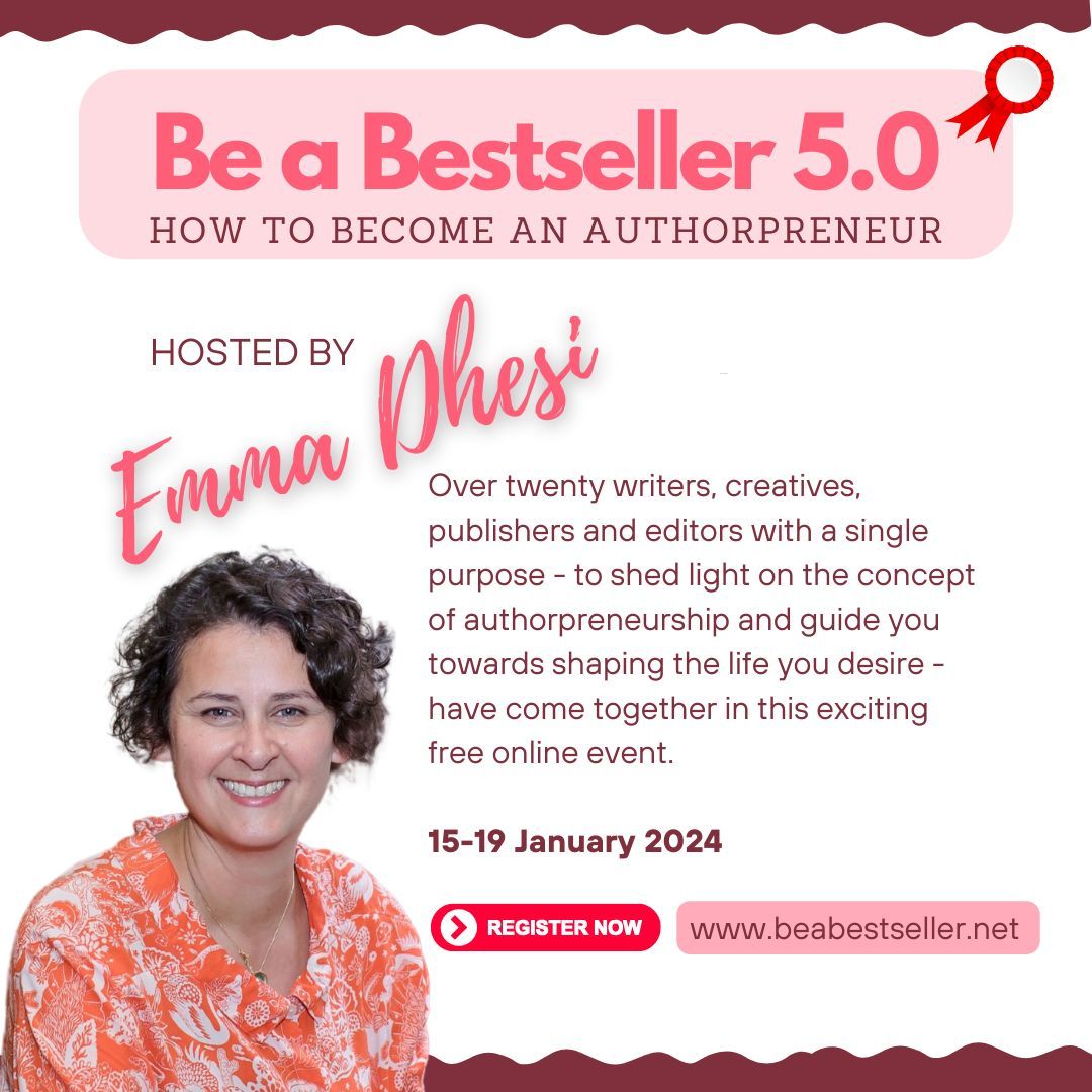 Dreaming of becoming an authorpreneur in 2024? Take the first step with 'Be A Bestseller 5.0' by Emma Dhesi. This free 5-day masterclass series (15-19 January) includes insights from industry leaders. Craft a sustainable writing career! Sign up: buff.ly/3tL19mY