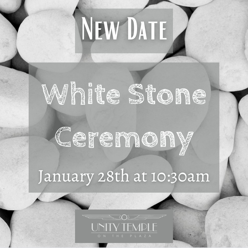 unitytempleKC's tweet image. UPDATE! We were not able to do the White Stone Ceremony last Sunday so we have moved it to SUNDAY, JANUARY 28th at 10:30am. Reverend Sandra Campbell will be giving the lesson and presenting the White Stone Ceremony.