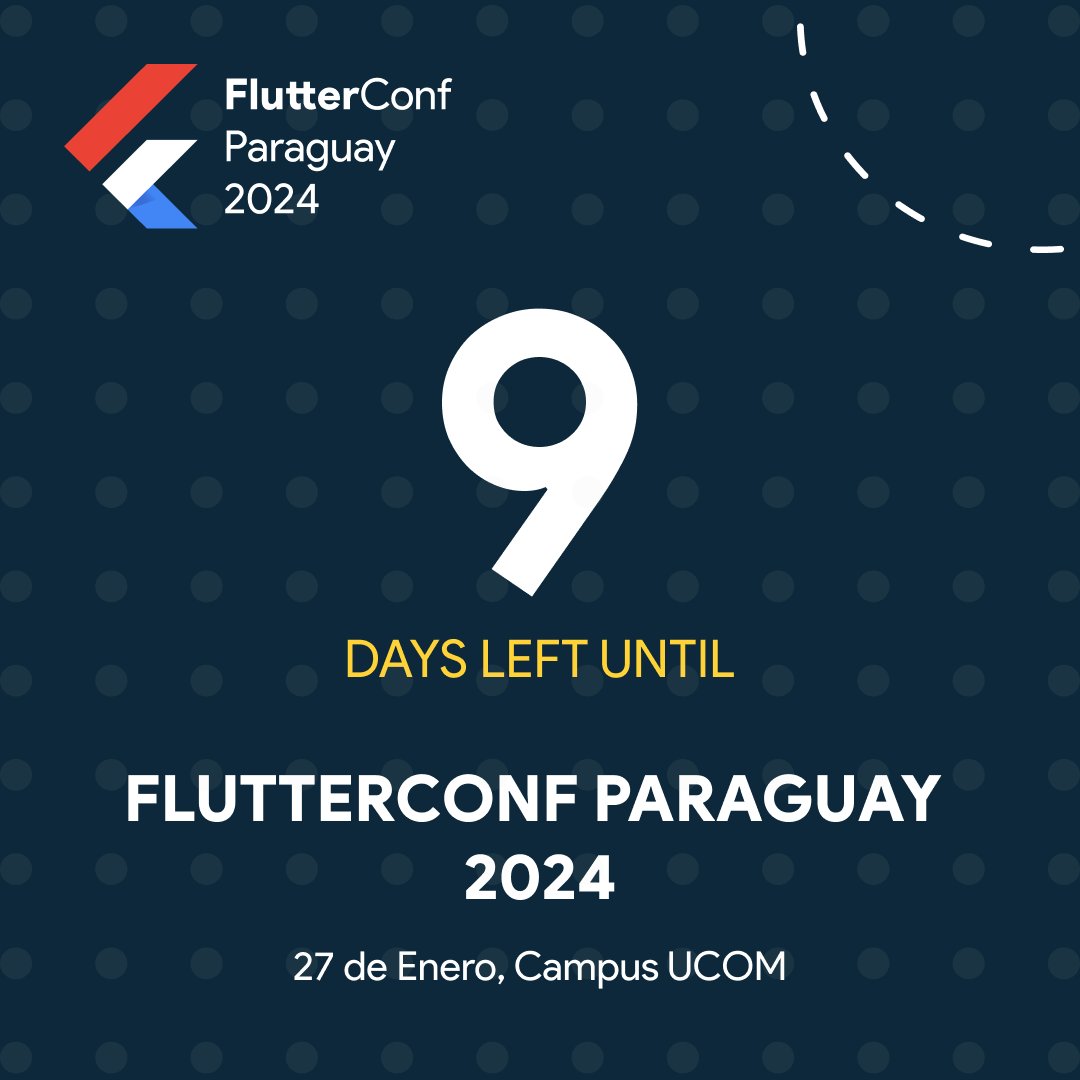 flutter_py's tweet image. 🎤 ¡A solo 9 días del evento más esperado, la #FlutterConfPY 2024! 

¡Descubre, conecta y sumérgete en el emocionante universo de Flutter! 🚀

#CountdownToFlutterConf2024 #FlutterMagic
@EsFlutter
@FlutterDev
@FlutterConfLAT