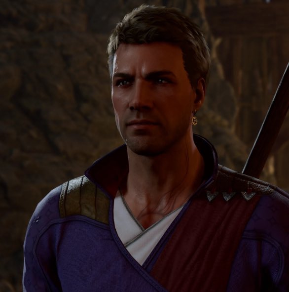 Icekoldsoup's tweet photo. Tara confirms that Gale’s long hair and beard are a result of him not taking care of himself after Mystra 
Listen all I’m saying is maybe we should ruin men’s lives more often if this is the before and after https://t.co/K23gnJGqZv