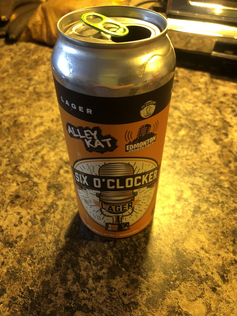At #shpk mall Sobeys/Safeway. @alley_kat_beer Six o’Clocker Lager. Good stock on hand at around 1315h MT. @yegsportstalk #LetsGoOilers  (1800 o’clock lager for all my 24hrs people)