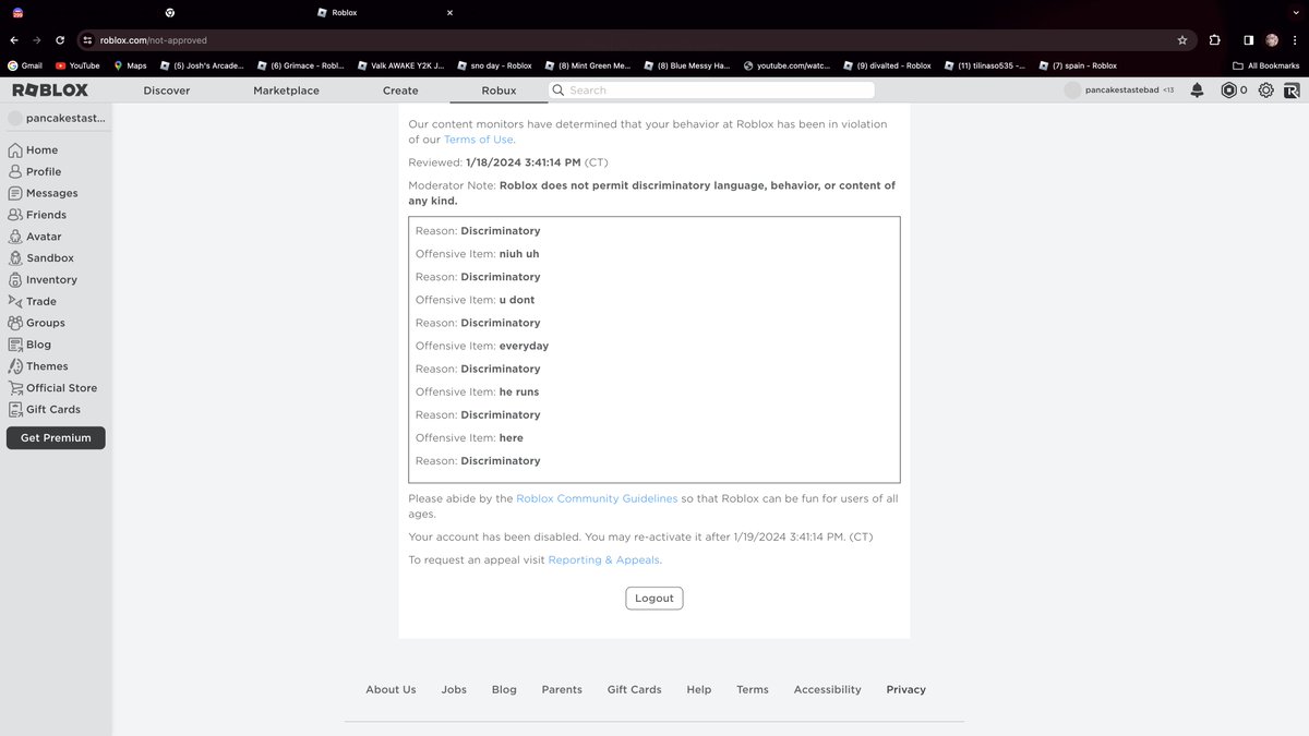 #stupidrobloxbans #roblox