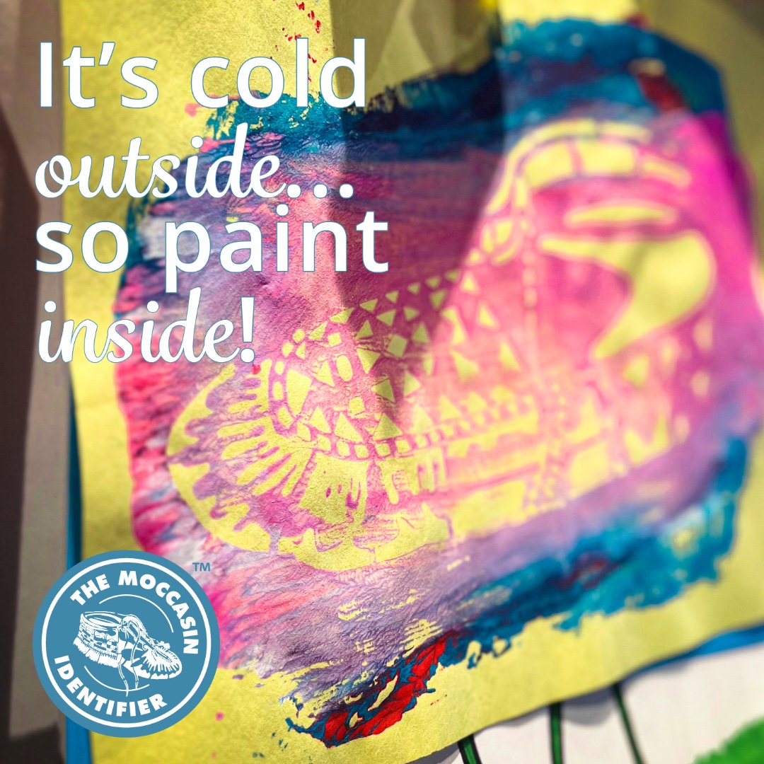 It’s cold outside! So order yourself a @moccasinidentifier stencil kit to paint inside! Go to our website for more information moccasinidentifier.com #truthandreconciliation #TreatyON #WeAreAllTreatyPeople #CoverCanadaInMoccasins #canadianwinter #hibernation #paint