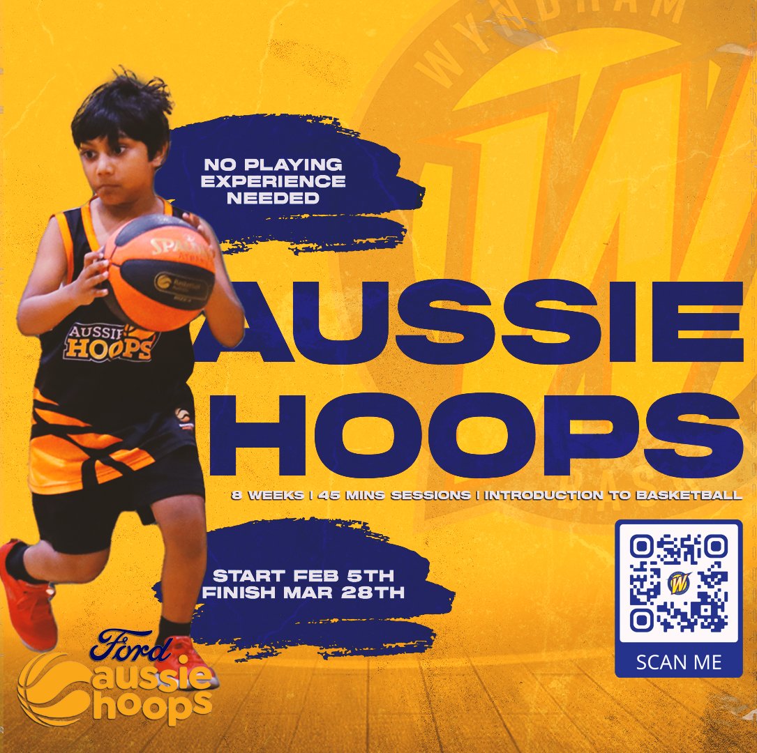FORD AUSSIE HOOPS

Ford Aussie Hoops is a Basketball Australia beginner program providing a fun &amp; safe environment for 5-10 year old’s of all abilities.

❓For all 5-10 year olds
🗓️ Begins Feb 5
💲$133 new participants / $89 returning participants
🔗 playhq.com/basketball-vic…