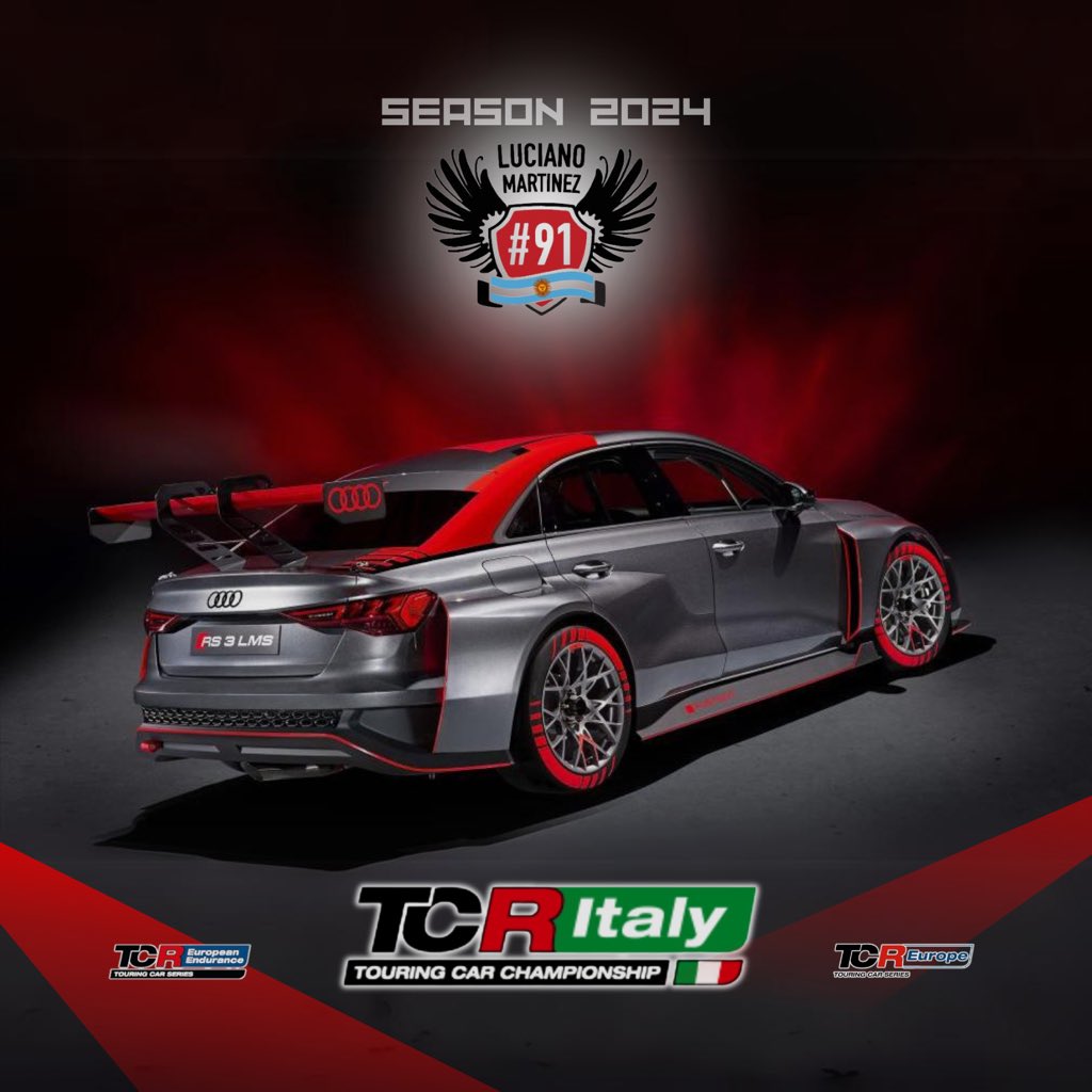 ¡Nuevos horizontes, nuevos retos! Este año me lanzo al TCR Italy 🇮🇹 y sumo participaciones en el TCR Europe y TCR European Endurance 🇪🇺. El Audi RS3 LMS será compañero de velocidad con el equipo Scuderia Buell con sede en Monza, Italia. ¡Primer test el 17/2 en Vallelunga, Roma!