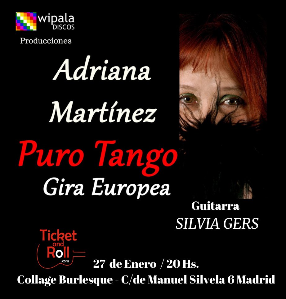 El pròximo 27 de enero estaré acompañando en la guitarra a la cantora Adriana Martinez, que viene a Madrid a presentar su nuevo disco Puro Tango. Un placer sera para mi coquetear con este gènero musical tan tradicional. Les esperamos !!!! #tangoargentinoenmadrid #wipaladiscos