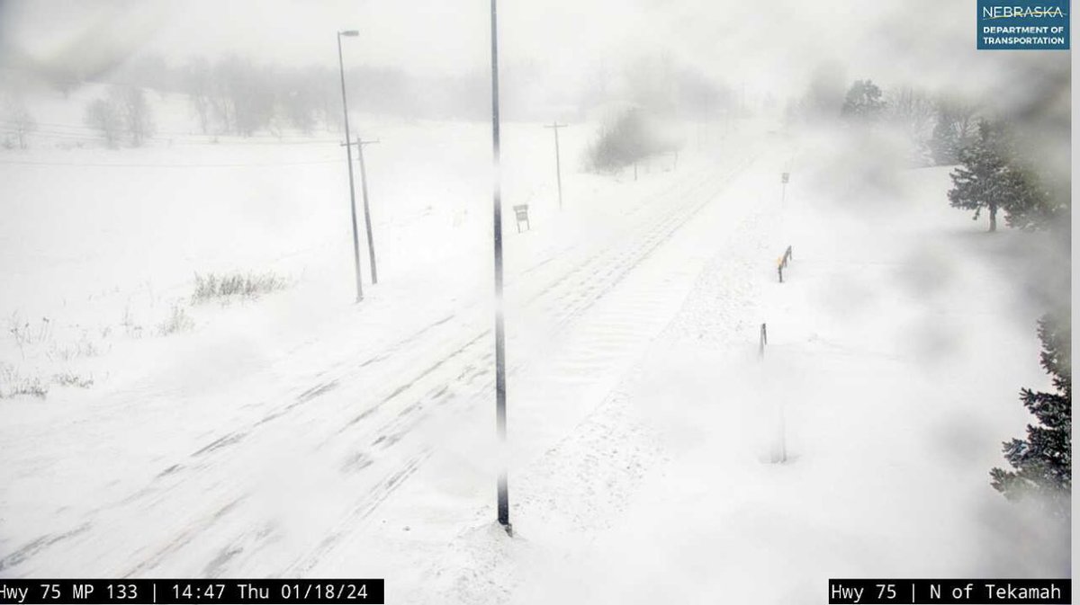 The next winter storm has arrived across Nebraska. Snowy, windy, and cold. Slow down if you’re on the road. Check 511.Nebraska.gov before you travel. Troopers are on the road so call *55 if you get stranded. 📸Grand Island, Brunswick, Lincoln, Tekamah #KnowBeforeYouGo