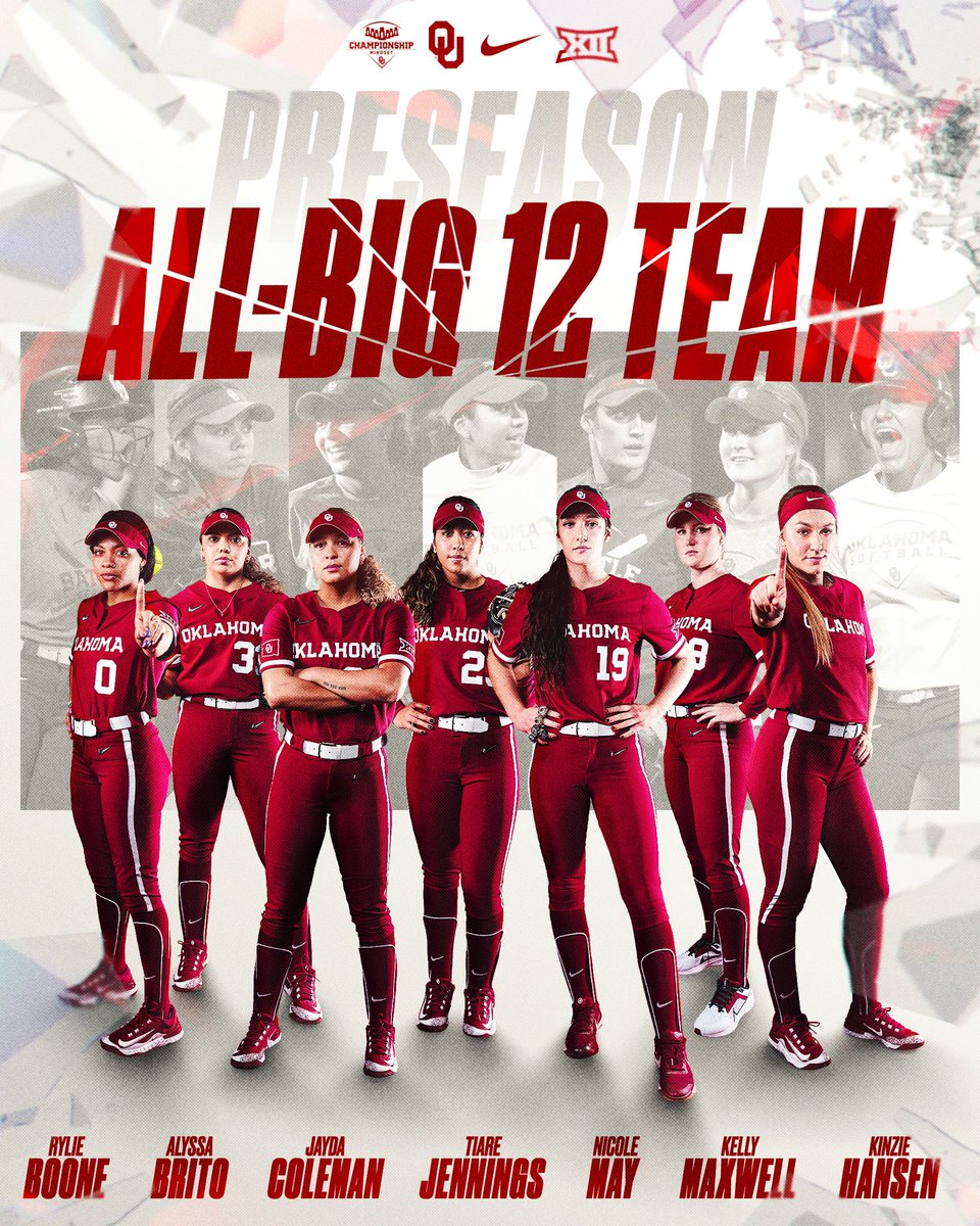 7️⃣ Sooners have been named to the Preseason All-Big 12 Team 👊

bit.ly/48AXEi8 | #ChampionshipMindset